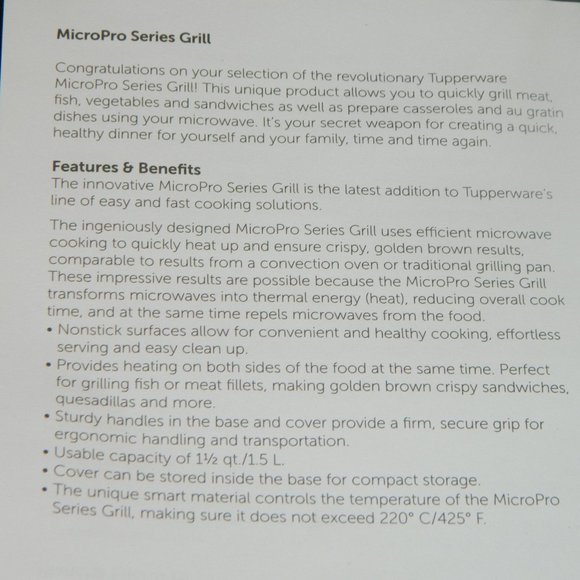 Tupperware MicroPro Grill for Microwave Pot Cooker Grill Blue Silver - Picture 8 of 14